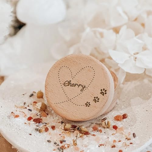 Aufbewahrungsbox für Tierhaare aus Holz, personalisierbar, personalisierbar, für Hunde, zum Speichern von Zähnen, Gedenkboxen für verlorene Haustiere (A) von KRUIJHEU