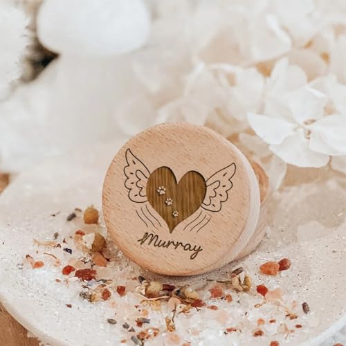 Aufbewahrungsbox für Tierhaare aus Holz, personalisierbar, personalisierbar, für Hunde, zum Speichern von Zähnen, Gedenkboxen für verlorene Haustiere (B) von KRUIJHEU