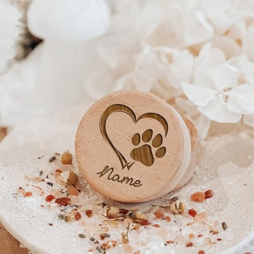Aufbewahrungsbox für Tierhaare aus Holz, personalisierbar, personalisierbar, für Hunde, zum Speichern von Zähnen, Gedenkboxen für verlorene Haustiere (G) von KRUIJHEU