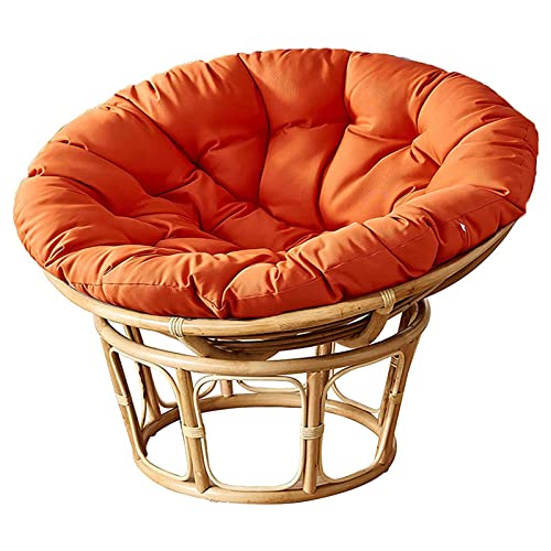 KRUPTI Papasansessel Kissen,Rund Papasan Sessel,Polster Für Papasansessel,Auflage,Polyrattan Sessel Hängesessel Kissen Papasan Stuhlkissen,(Nur Stuhlkissen)(Size:80x80cm,Color:Orange) von KRUPTI