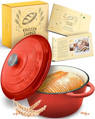 KRUSTENZAUBER 26cm Gusseisen Topf Brot Backen - Brotbackform mit Deckel von KRUSTENZAUBER