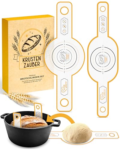 KRUSTENZAUBER Brotschlinge - 2 Stück - aus langlebigen Silikon als Brot backen Zubehör - Die Brotbackmatte sorgt für reibungsloses Heben des Brotes aus dem Topf - Backmatte Brot, Bread mat KRUSTENZAUBER Brotschlinge - 2 Stück - aus langlebigen Silikon als Brot backen Zubehör - Die Brotbackmatte sorgt für reibungsloses Heben des Brotes aus dem Topf - Backmatte Brot, Bread mat von KRUSTENZAUBER