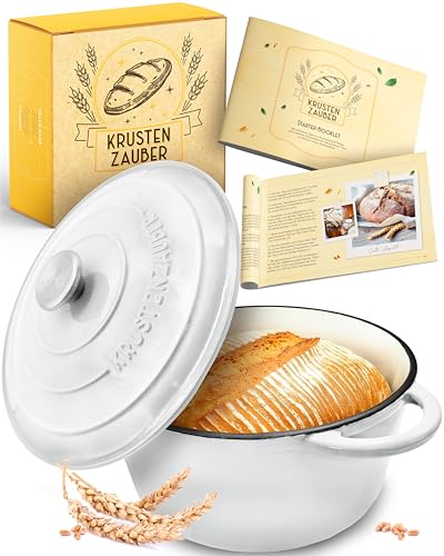 KRUSTENZAUBER Gusseisen Topf Brot Backen - Brotbackform mit Deckel von KRUSTENZAUBER