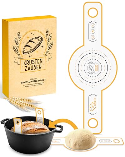 KRUSTENZAUBER Runde Brotschlinge aus langlebigen Silikon als Brot backen Zubehör - Die Brotbackmatte sorgt für reibungsloses Heben des Brotes aus dem Topf - Backmatte Brot, Bread mat, Back matte von KRUSTENZAUBER