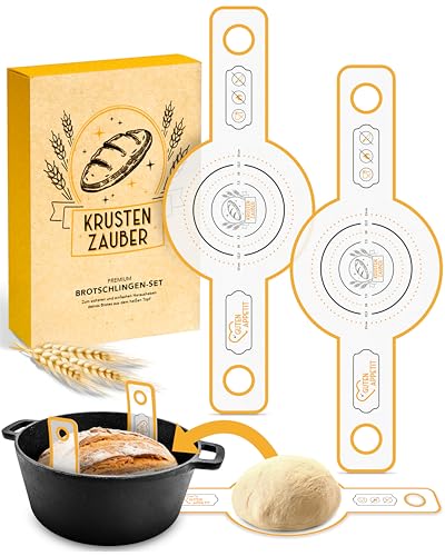 KRUSTENZAUBER Runde Brotschlinge im 2er Set - aus langlebigen Silikon als Brot backen Zubehör - Die Backunterlage sorgt für reibungsloses Heben des Brotes aus dem Topf - Backmatte Brot, Bread mat KRUSTENZAUBER Runde Brotschlinge im 2er Set - aus langlebigen Silikon als Brot backen Zubehör - Die Backunterlage sorgt für reibungsloses Heben des Brotes aus dem Topf - Backmatte Brot, Bread mat von KRUSTENZAUBER