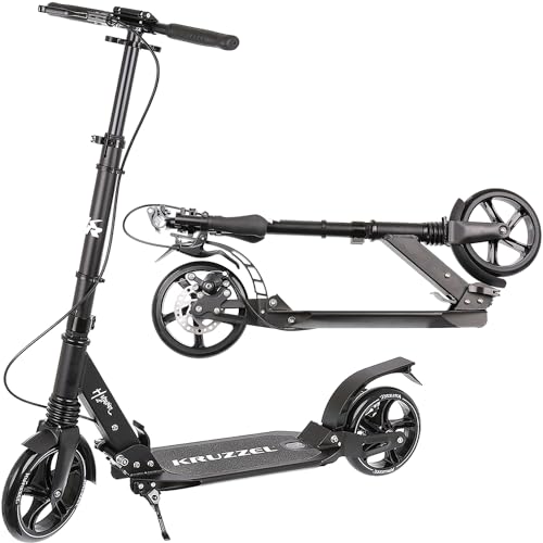 KRUZZEL Trettroller Kinder Erwachsene 200 mm Räder Klappbar Höhenverstellbar 100 kg Belastbar Hand- & Trittbremse Cityroller Schwarz 23550 KRUZZEL Trettroller Kinder Erwachsene 200 mm Räder Klappbar Höhenverstellbar 100 kg Belastbar Hand- & Trittbremse Cityroller Schwarz 23550 von KRUZZEL