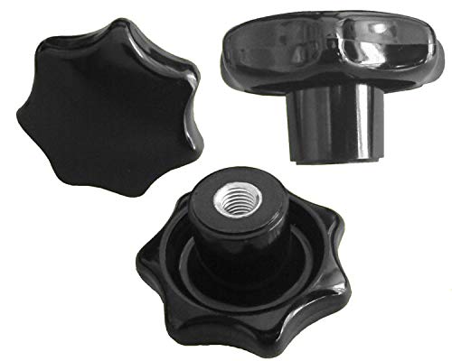 5 Stück - Sterngriffmutter Mutter M8 Ø 40 mm DIN6336 K - schwarz, Stahlgewinde von KRX