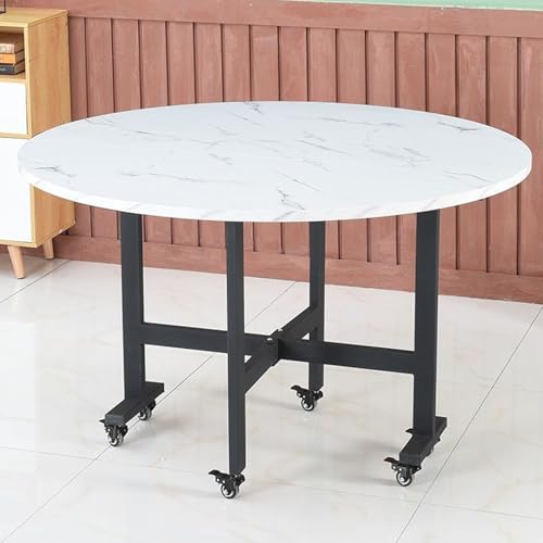 KRXSOBNV, Ausziehbarer Esstisch aus Holz mit 6 Rädern und stabilem Metallrahmen, Klapptische for kleine Räume, problemlos 400 kg belastbar ，Klappbarer Esstisch von KRXSOBNV