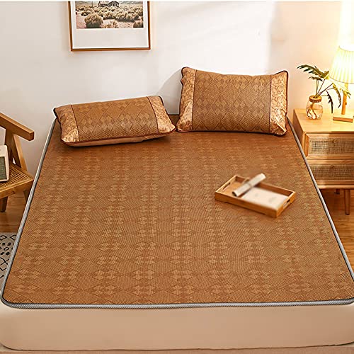 KRXSOBNV, Matratze Sommerkühlende Bambus-Schlafmatte for Bett/Rattan-Matratze, doppelseitige Faltmatte for den Vier-Jahreszeiten-Einsatz/120 * 190 cm,Sommer-Schlafmatten(C,180 * 200Cm) von KRXSOBNV