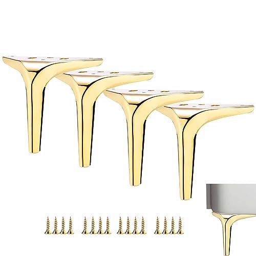KRXSOBNV, Möbelfüße, Metall Sofabein, 4 Stück Möbelfüße Moderne Dreieckige Schrankfüße Couchtisch Stützbeine DIY Ersatz für Schrank Sofa Sofa Regal Ottomane, Möbelfüße(Gold,12cm(4.7in)) von KRXSOBNV