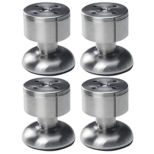 KRXSOBNV, Möbelfüße 4er Set Edelstahl Möbelfüße, Dickere Schrankfüße, Tischbeine, Verstellbare Runde Füße für Schrankbank, Couchtisch, TV-Schrank, Möbelfüße(6cm/2.36in) von KRXSOBNV