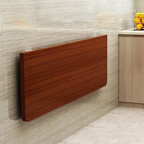KRXSOBNV An der Wand montierter Klappschreibtisch, platzsparender Drop-Leaf-Computertisch for kleine Räume, Wäscheklapptisch for Esszimmer, Küche, Arbeitszimmer und Barbereich(Teak,90x40cm/35x16in) von KRXSOBNV