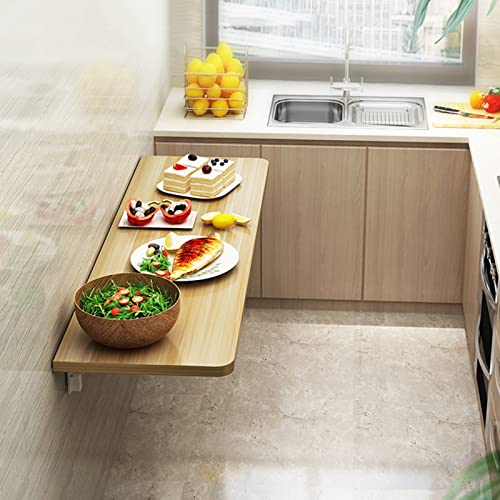 KRXSOBNV An der Wand montierter Klappschreibtisch, platzsparender Drop-Leaf-Computertisch for kleine Räume, Wäscheklapptisch for Esszimmer, Küche, Arbeitszimmer und Barbereich(Walnut,80x50cm/31x20in) von KRXSOBNV