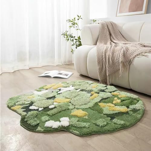 KRYCRHIA Moosteppich, 3D-Stereo-Teppich, unregelmäßiger Teppich, Blumen, Gras, Moos, Teppich für Wohnzimmer, Schlafzimmer, ästhetische Dekoration, Bodenmatte, Innenbereich, Plüsch, zotteliger Teppich, KRYCRHIA Moosteppich, 3D-Stereo-Teppich, unregelmäßiger Teppich, Blumen, Gras, Moos, Teppich für Wohnzimmer, Schlafzimmer, ästhetische Dekoration, Bodenmatte, Innenbereich, Plüsch, zotteliger Teppich, von KRYCRHIA
