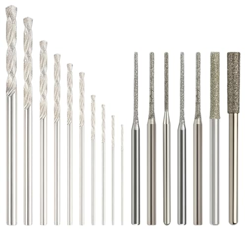 10 Stück Diamantbohrer Set, 7 Stück 3 Mm Schaft Diamantbeschichtete Bohrer Set, Diamant Bohrer, 0.8 Mm to 3.0 Mm Glasbohrer Und Fliesenbohrer Für Muscheln, Schmuck, Glas Und Harte Materialien von KRYMXAR