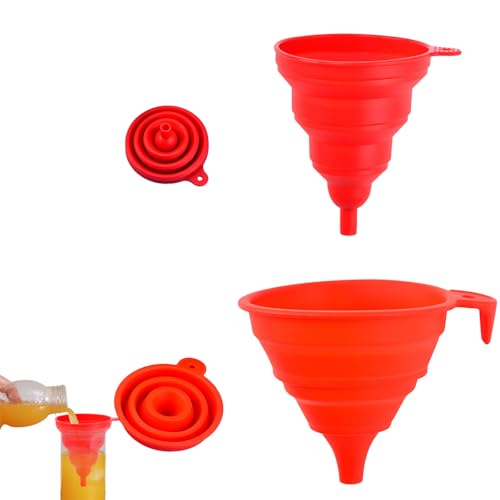 2er Set Faltbarer Trichter Küche, Silikon-Trichter Für Auto Und Outdoor, Mini Und Mittelgroßer Trichter, Lebensmittelecht Und Flexibel, Gießhilfe & Einfülltrichter Für Öl, Benzin, Mehl, Flüssigkeiten 2er Set Faltbarer Trichter Küche, Silikon-Trichter Für Auto Und Outdoor, Mini Und Mittelgroßer Trichter, Lebensmittelecht Und Flexibel, Gießhilfe & Einfülltrichter Für Öl, Benzin, Mehl, Flüssigkeiten von KRYMXAR