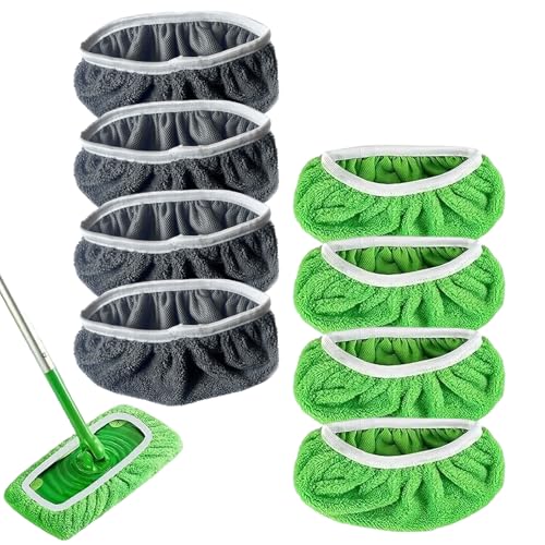 8 Stück Wiederverwendbare Wischpads, Waschbare Bezüge Für Feuchte Bodentücher, Wischmopp Bezug Für Alle Böden, 25,4 x 11,5 cm 8 Stück Wiederverwendbare Wischpads, Waschbare Bezüge Für Feuchte Bodentücher, Wischmopp Bezug Für Alle Böden, 25,4 x 11,5 cm von KRYMXAR