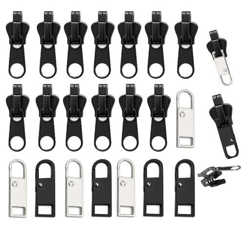 Reißverschluss Zipper, 20 Stück Reisverschluss-Zipper Ersatz, Universal Reißverschluss Reparatur Set für Kleidung, Gepäck und Outdoor-Ausrüstung, Einfache Montage ohne Werkzeug Reißverschluss Zipper, 20 Stück Reisverschluss-Zipper Ersatz, Universal Reißverschluss Reparatur Set für Kleidung, Gepäck und Outdoor-Ausrüstung, Einfache Montage ohne Werkzeug von KRYMXAR