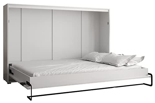 KRYSPOL Bett im Schrank Home, Ebenen, Schlafzimmer, Jugenzimmer, Modern Design (Weiß matt + Old Style, 140 x 200 cm) von MEBLE KRYSPOL