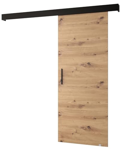 Schiebetür Komplettset - Schiebetürsystem Salwador 1 - Schiebetüren - Trennwände - Raumteiler - Innentüren, Tür 90 x 204 cm - Schiebetür Schiene - Zimmertür mit Schiebetür Griff - Saloontür von MEBLE KRYSPOL