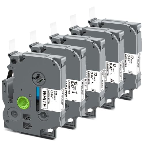 KRZkwA 5pk 12mm Labels 231 kompatibel mit Etikett Maker Machine(Black on White) von KRZkwA