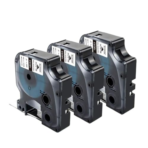 KRZkwA 9 mm schwarz auf weiß 18053 Wärmeschrumpfrohrkassette kompatibel mit Etikettenhersteller -Modellen 4200 5200 6000 6200(3pcs) von KRZkwA