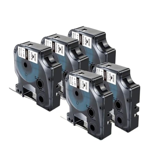 KRZkwA 9 mm schwarz auf weiß 18053 Wärmeschrumpfrohrkassette kompatibel mit Etikettenhersteller -Modellen 4200 5200 6000 6200(5pcs) von KRZkwA