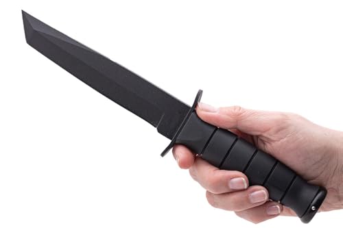 KS-11 Tanto Knife Outdoor Messer Robuste 440er Edelstahl Klinge – Survival Messer mit rutschfesten Griff ideal zur Bushcraft Ausrüstung - Schnitzmesser von KS-11