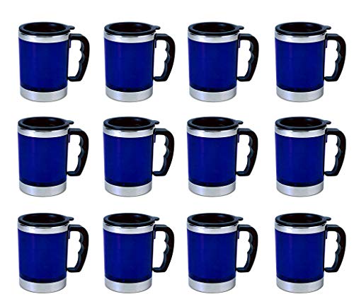 KS-Direkt Edelstahl Iso-Becher 300ml Tasse Thermobecher Kaffeetasse Kaffeebecher (12xBlau) von KS-Direkt