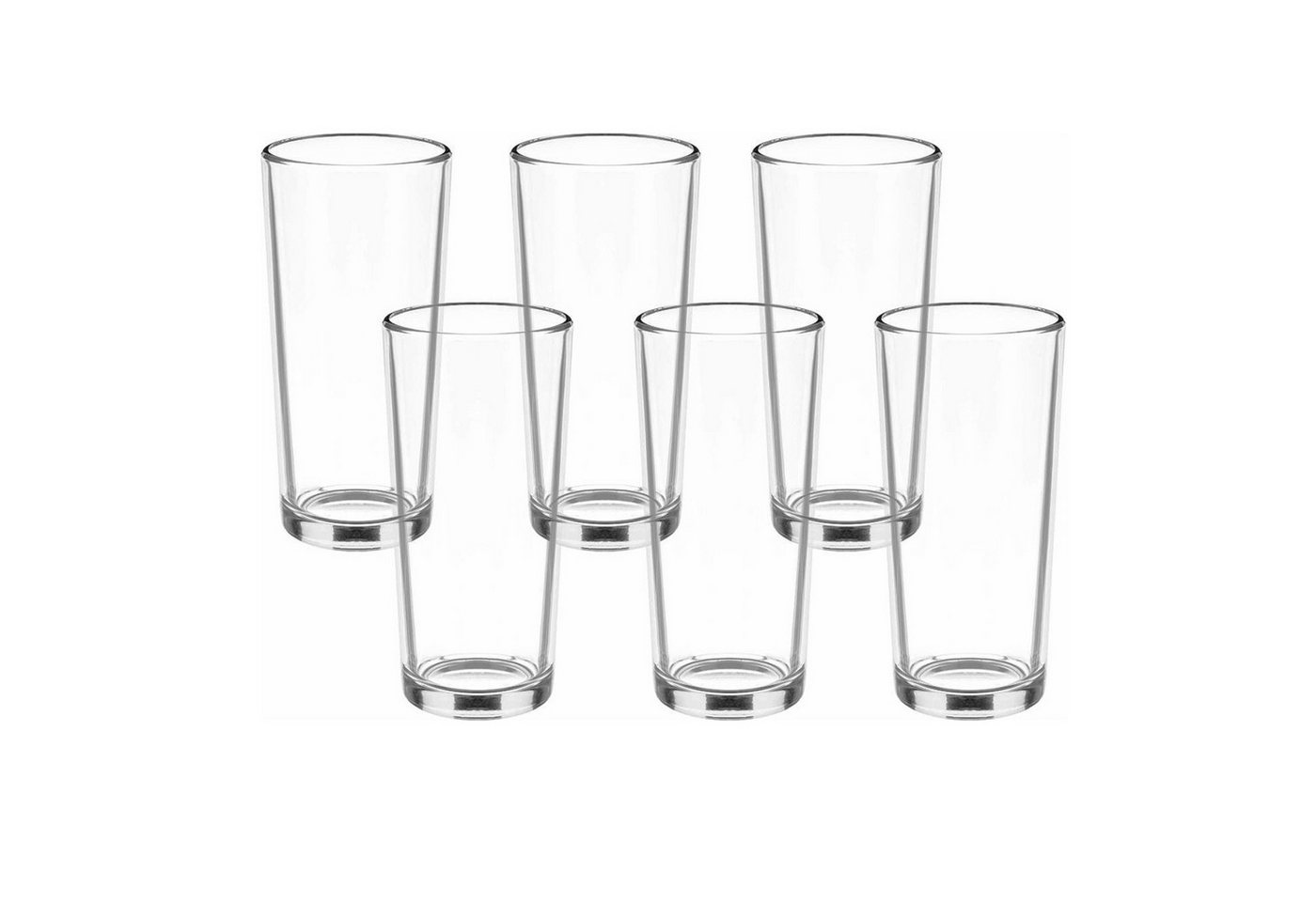 KS-Direkt Gläser-Set Wassergläser Set 230ml Trinkglas 6tlg Saftgläser Glas, klares Glas, konische Form von KS-Direkt