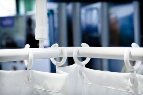 2er ALU WINKELSTANGE BARRIEREFREI 120x120 EXTRA LANG DUSCHVORHANG STANGE! PROBLEMLOURCHSCHIEBEN DES DUSCHVORHANGS OHNE HINDERNIS!SES D (Weiss) von KS Handel 24