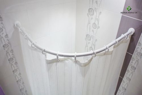ALU BOGENSTANGE 120x120 cm DUSCHVORHANGSTANGE OVAL WEISS OVALSTANGE FÜR DUSCHVORHANG! ARCHED ROD WHITE! von Tropik Home