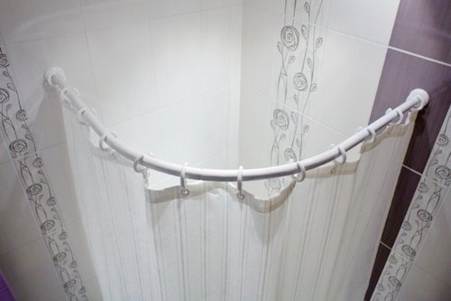 ALU BOGENSTANGE 130x130 cm - EXTRA LANG - DUSCHVORHANGSTANGE OVAL WEISS OVALSTANGE FÜR DUSCHVORHANG! ARCHED ROD WHITE! von KS Handel 24