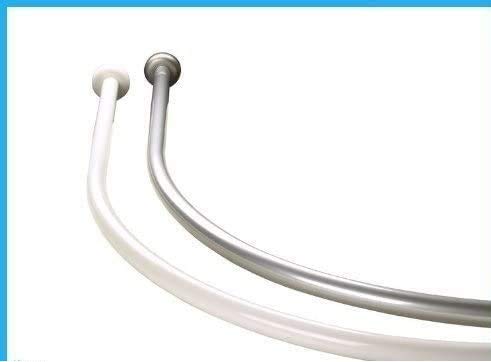 ALU BOGENSTANGE ASYMETRISCH 105x150 cm DUSCHVORHANGSTANGE CHROM MATT WHIRLPOOL ARCHED ROD von KS Handel 24
