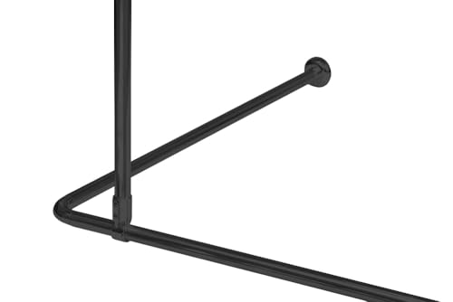 KS Handel 24 ALU WINKELSTANGE DUSCHVORHANGSTANGE SCHWARZ 3er - NUR Hier IN Dieser Farbe! Corner Shower Rod Black! von KS Handel 24