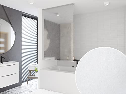 KS Basic DUSCHROLLO 60 cm BREIT x 240 cm LANG! PEVA Milky Stone TRANSPARENT Optik! Shower Rollo Curtain! von KS Handel 24