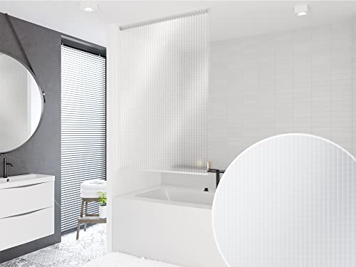 KS Handel 24 Basic DUSCHROLLO PEVA 180x240 cm 3D Optik TRANSPARENT MOSAIK! Shower Rollo Curtain! von KS Handel 24