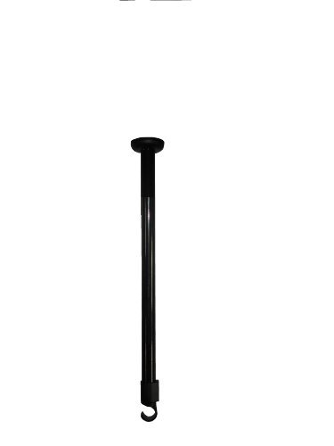 DECKENHALTERUNG DECKENHALTER FÜR WINKELSTANGE ECKSTANGE DUSCHVORHANGSTANGE SCHWARZ ALU 55CM! UNDERSEILING OF CORNER ROD BLACK! von KS Handel 24