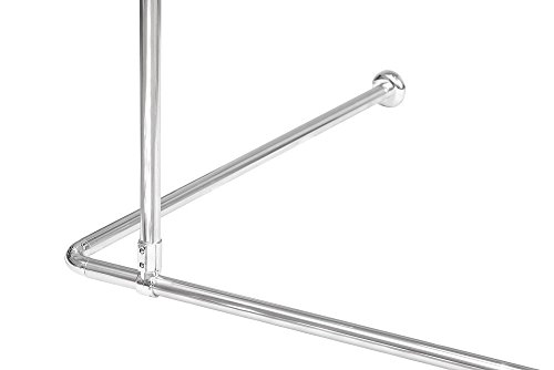 KS Handel 24 DECKENHALTERUNG FÜR DUSCHVORHANGSTANGE WINKELSTANGE ALU Silber GLÄNZEND 55 cm INDIVIDUELL KÜRZBAR! UNDERSEILING of Corner Rod! von KS Handel 24