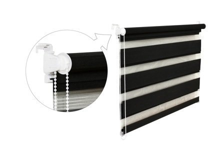 DOPPELROLLO DUOROLLO 120 CM BREIT 150 CM LANG Schwarz INKL. SEILZUG FENSTERROLLO KLEMMROLLO JALOUSIE von KS Handel 24