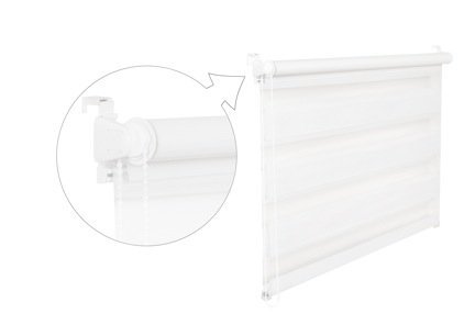 DOPPELROLLO DUOROLLO 45 CM BREIT 150 CM LANG Weiss INKL. SEILZUG FENSTERROLLO KLEMMROLLO JALOUSIE von KS Handel 24
