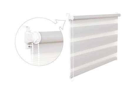 DOPPELROLLO DUOROLLO 80 CM BREIT 200 CM LANG Grau INKL. SEILZUG FENSTERROLLO KLEMMROLLO JALOUSIE von KS Handel 24