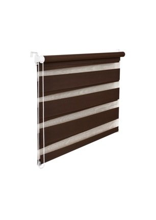 DOPPELROLLO DUOROLLO 95 CM BREIT 150 CM LANG SCHOKO BRAUN INKL. SEILZUG FENSTERROLLO KLEMMROLLO JALOUSIE von KS Handel 24