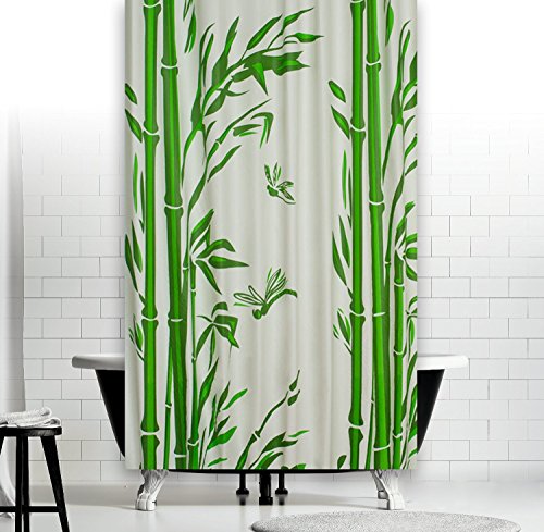DUSCHVORHANG WEISS GRÜN BAMBUS 120 BREIT x 180 HOCH! INKL. QUALITÄTSRINGE! PEVA 120x180 cm DUSCHVORHANG WEISS GRÜN BAMBUS 120 BREIT x 180 HOCH! INKL. QUALITÄTSRINGE! PEVA 120x180 cm von Duschvorhang