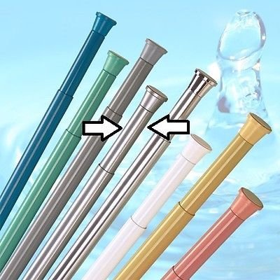 DUSCHVORHANGSTANGE 55 - 90 cm DUSCHSTANGE ** EXTRA KURZ ** JETZT GANZ NEU ** NUR BEI UNS ** SPRING SHOWER ROD EXTRA SHORT! (Silber matt) von KS Handel 24