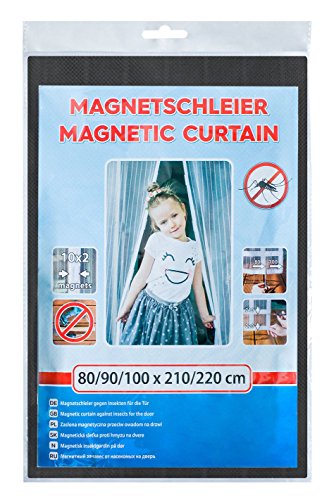 EXTRA BREIT MAGNETVORHANG INSEKTENSCHUTZ SCHWARZ 140/150/160 x 210/220 cm FLIEGENGITTER Magnet von KS Handel 24