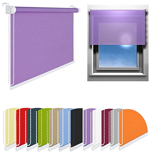 FENSTERROLLO DUOROLLO 70 CM BREIT 175 CM LANG GRAU INKL. SEILZUG FENSTERROLLO KLEMMROLLO JALOUSIE von KS Handel 24