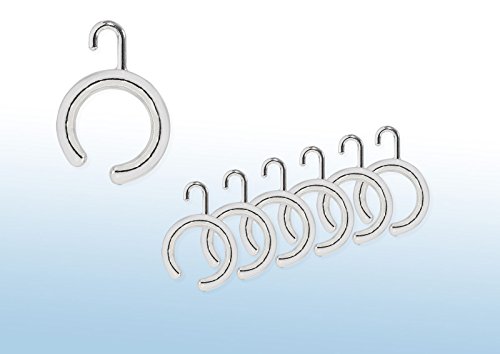 KS Handel 24 14 x DUSCHVORHANGRINGE OFFEN BARRIEREFREI MIT Haken FÜR DUSCHVORHANG DUSCHVORHANGSTANGE! Shower Curtain Rings! (Silber glänzend) von KS Handel 24