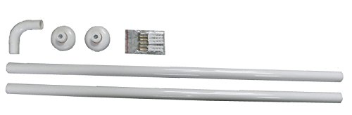ALU WINKELSTANGE DUSCHVORHANGSTANGE 2er WEISS 120x120 cm *EXTRA LANG* CORNER SHOWER ROD WHITE! von KS Handel 24