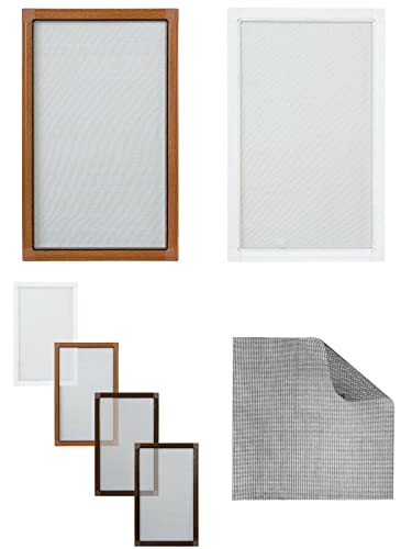 KS Handel 24 FLIEGENGITTER MOSKITONETZ ALU Rahmen Weiss BRAUN ANTHRAZIT 80x100 cm, 110x130 cm, 120x140 cm, 130x150 cm (anthrazit, 120x140 cm) von KS Handel 24